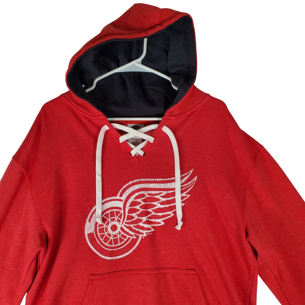 NHL Detroit Red Wings Lace Up Hoodie Red Knights Apparel Large Sweatshirt
